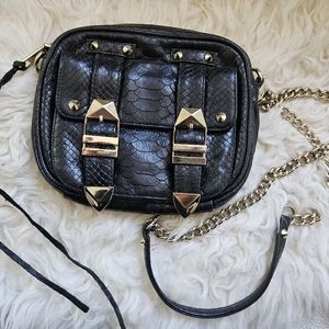 Rebecca Minkoff Snakeskin Double Buckle Boyfriend Bag